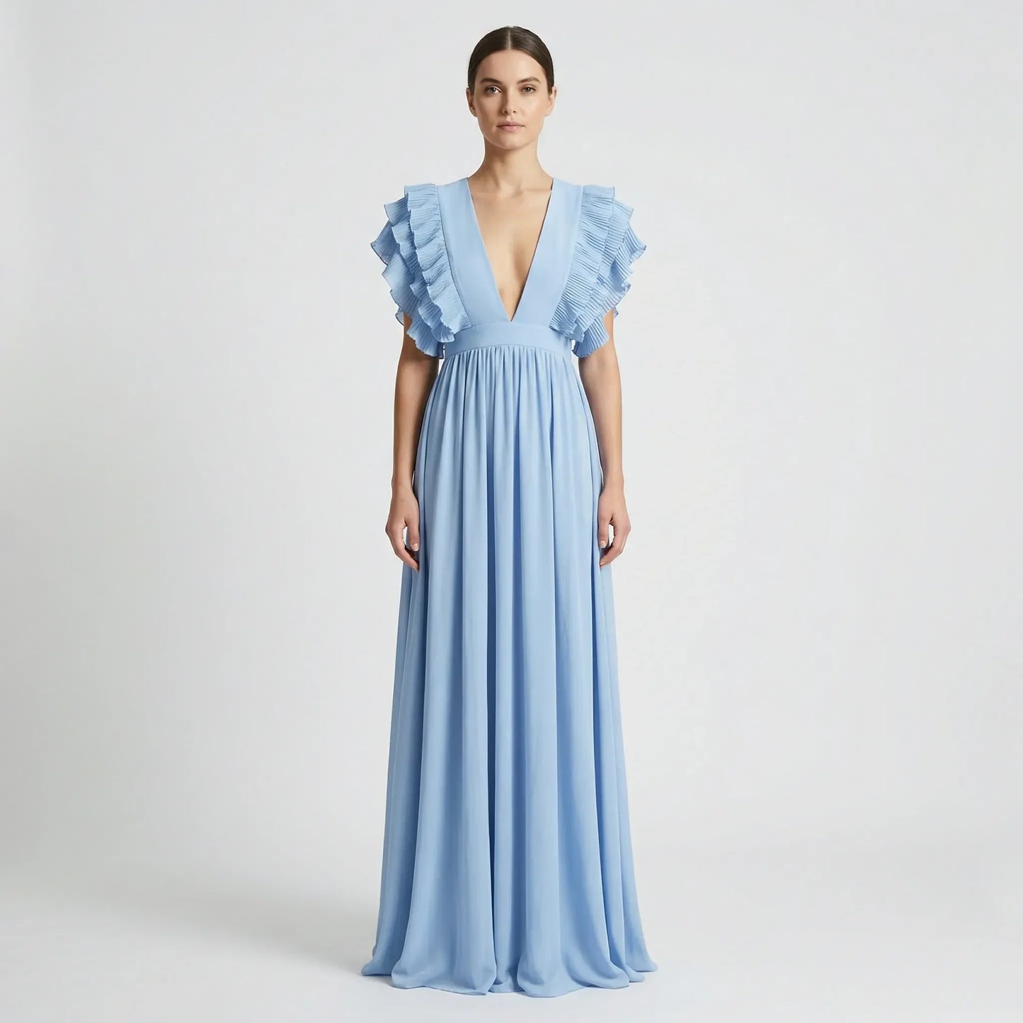 Fließendes Abendkleid Mit Rüschenärmeln - Gladys