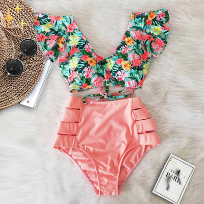 Bikini-Set mit Rüschentop und High-Waist-Slip - Zaya