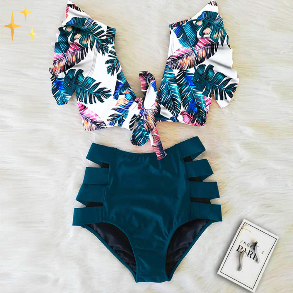 Bikini-Set mit Rüschentop und High-Waist-Slip - Zaya