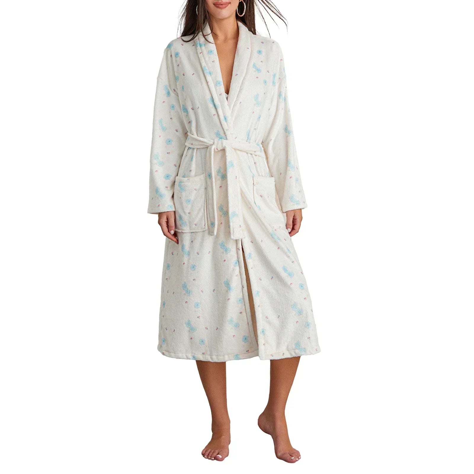 Floral Print Long Dressing Gown - Rebecca