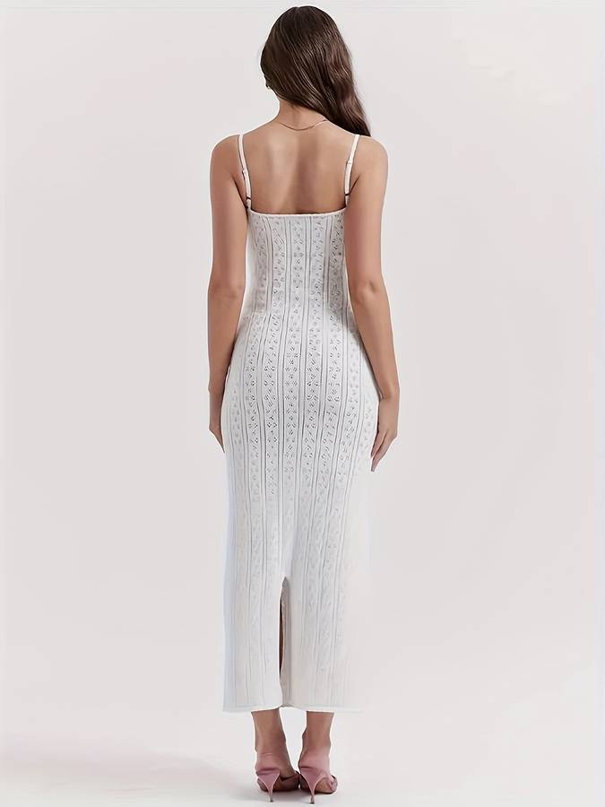 Weißes gehäkeltes Boho-Sommerkleid – Lyra