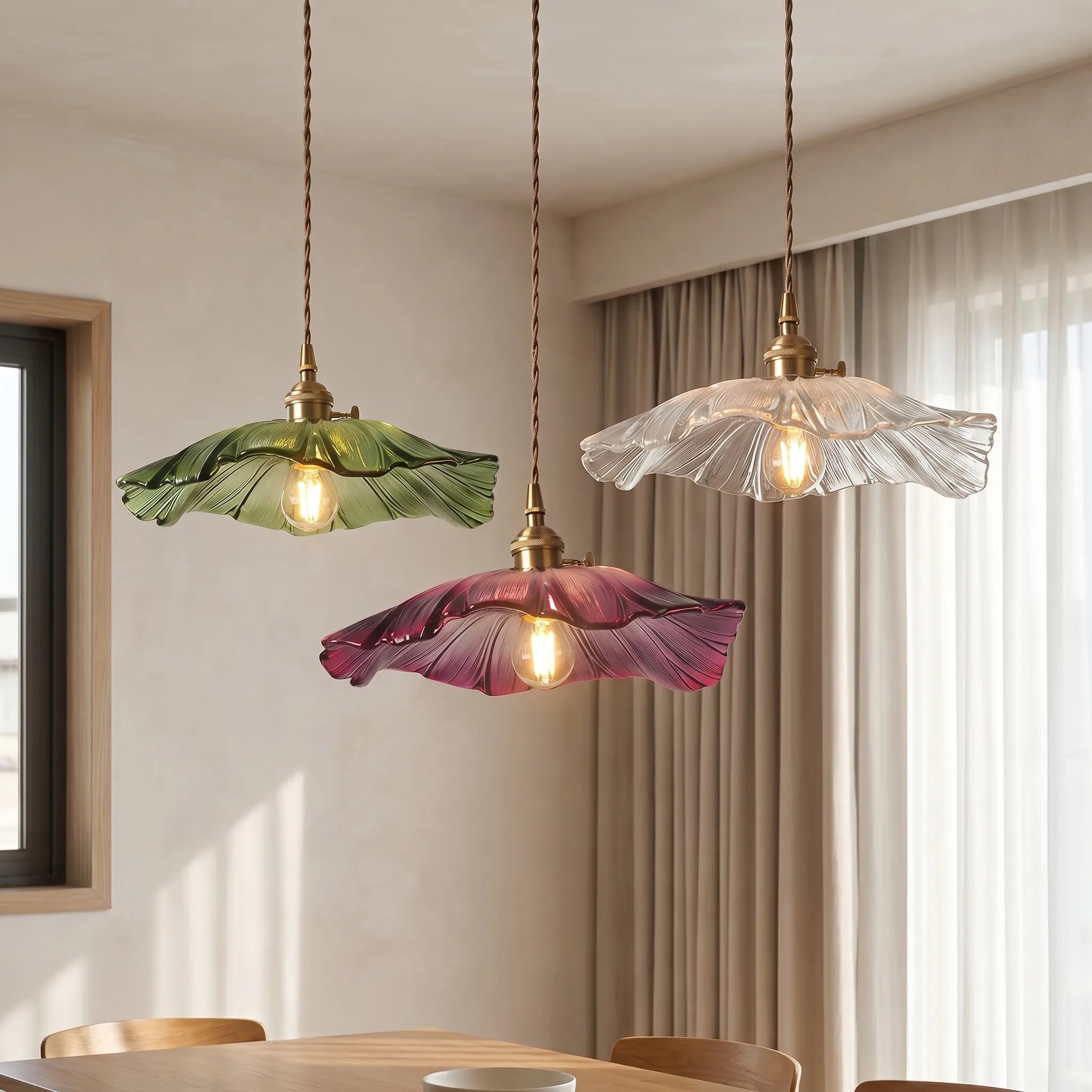 Flower-Shaped Glass Pendant Light -  Bloriva