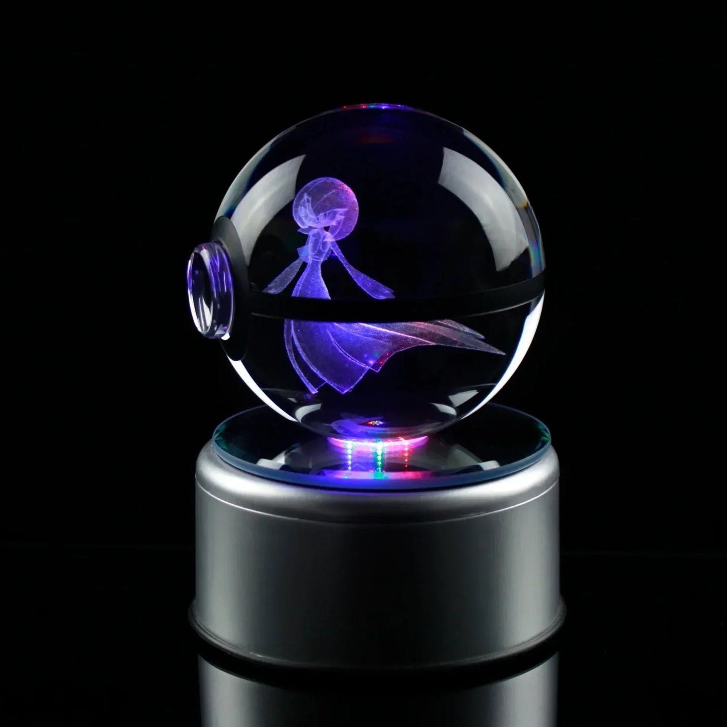 AA OUTOF STOCK Kristall-Pokékugel mit LED-Standfuß – Interaktives Sammelspielzeug