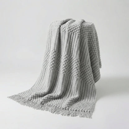 Gebreide Bankdeken In Scandinavische Stijl - Cozydrift