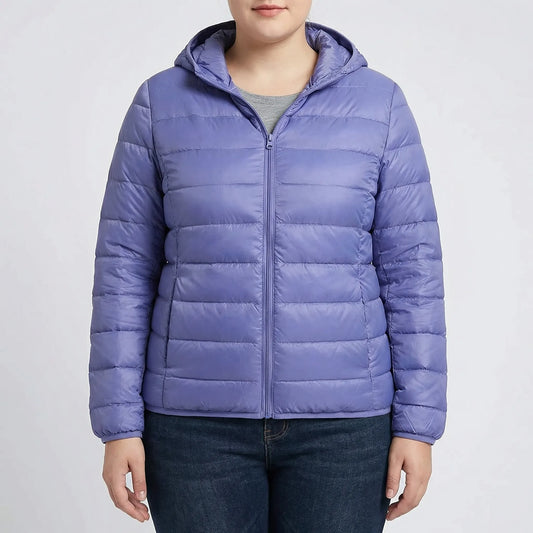 Gefütterte Jacke Mit Reißverschluss In Großen Größen - Rose