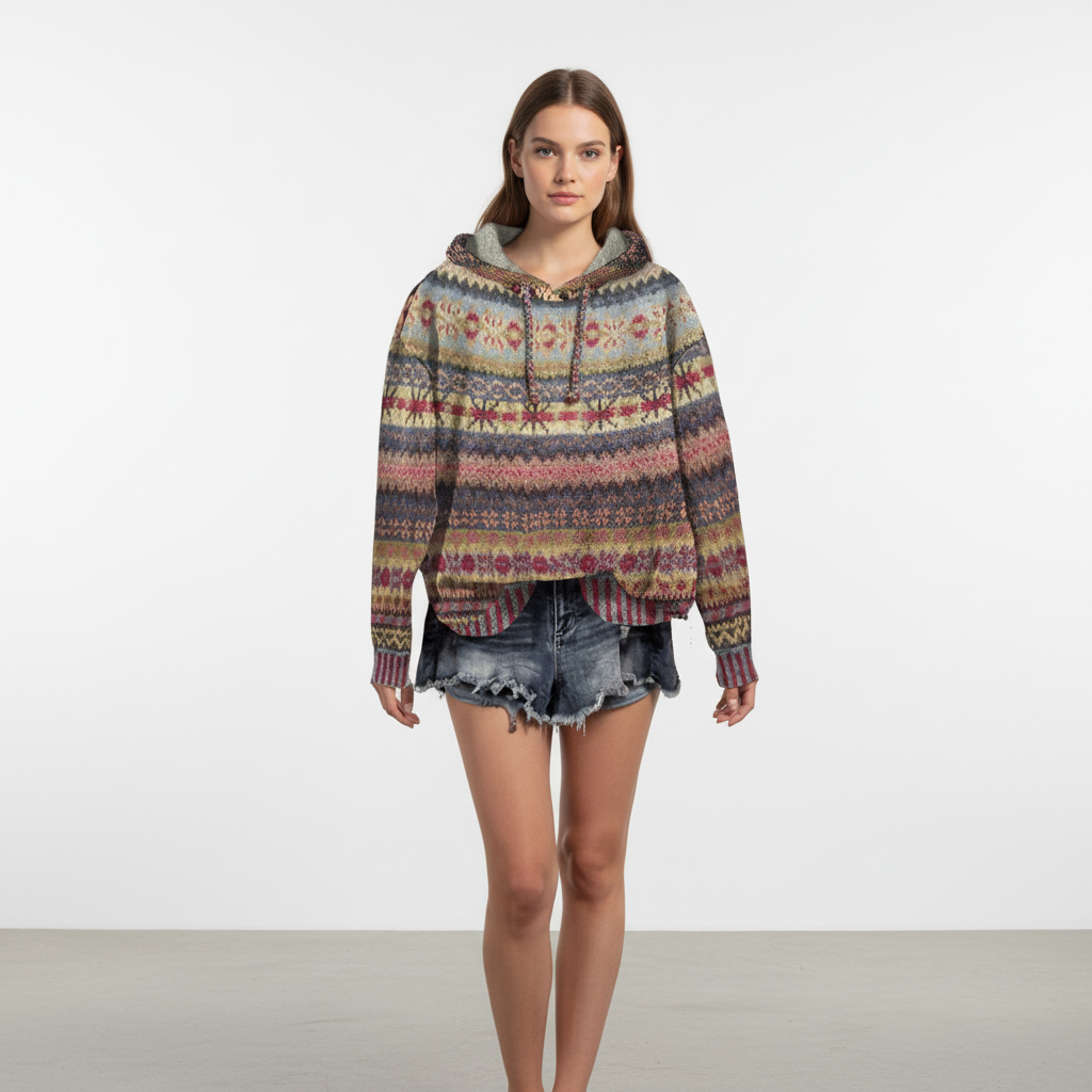 Gemusterter Damen Hoodie -  Claudia