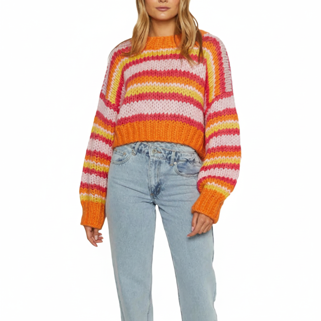 Gemusterter Oversize-Pullover -  Lara