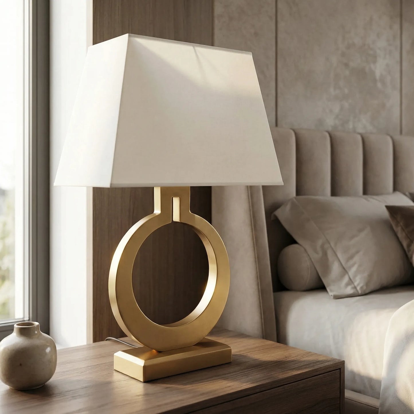 Geometric Architectural Bedside Table Lamp -  Ornelux