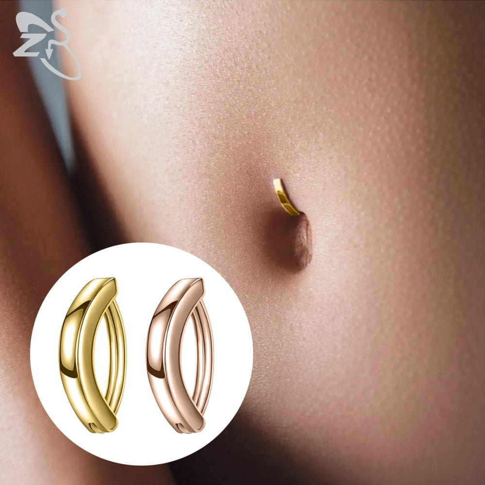 Geometrisches Bauchnabelpiercing - ShinePiercing 