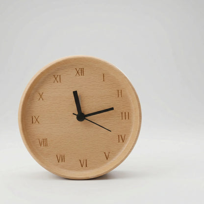Geruisloze Analoge Wekker Met Natuurlijke Uitstraling - Woodtick