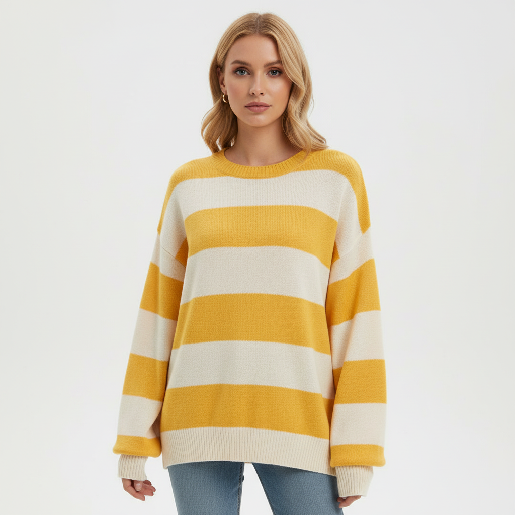 Gestreifte Damenstrickjacke - Lena