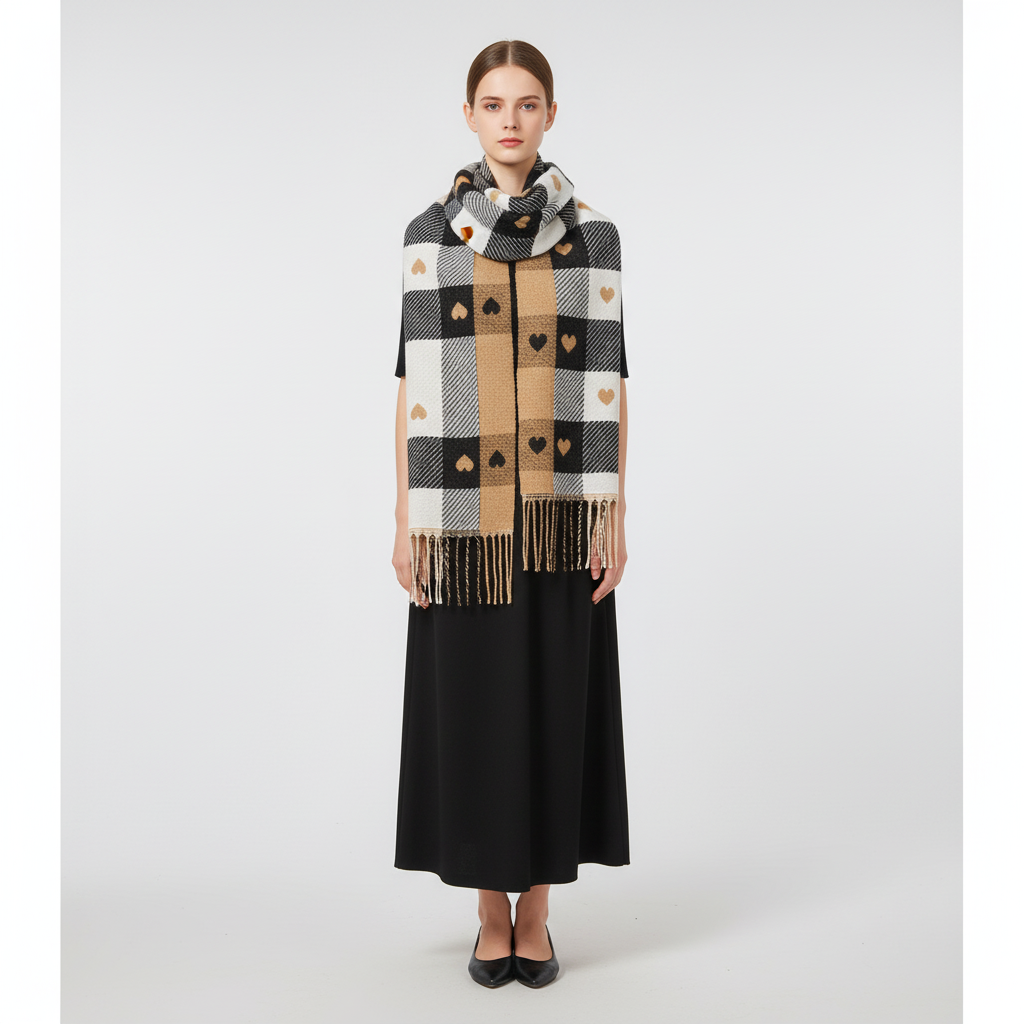 Gestreifter Damen Schal - HeartWarm