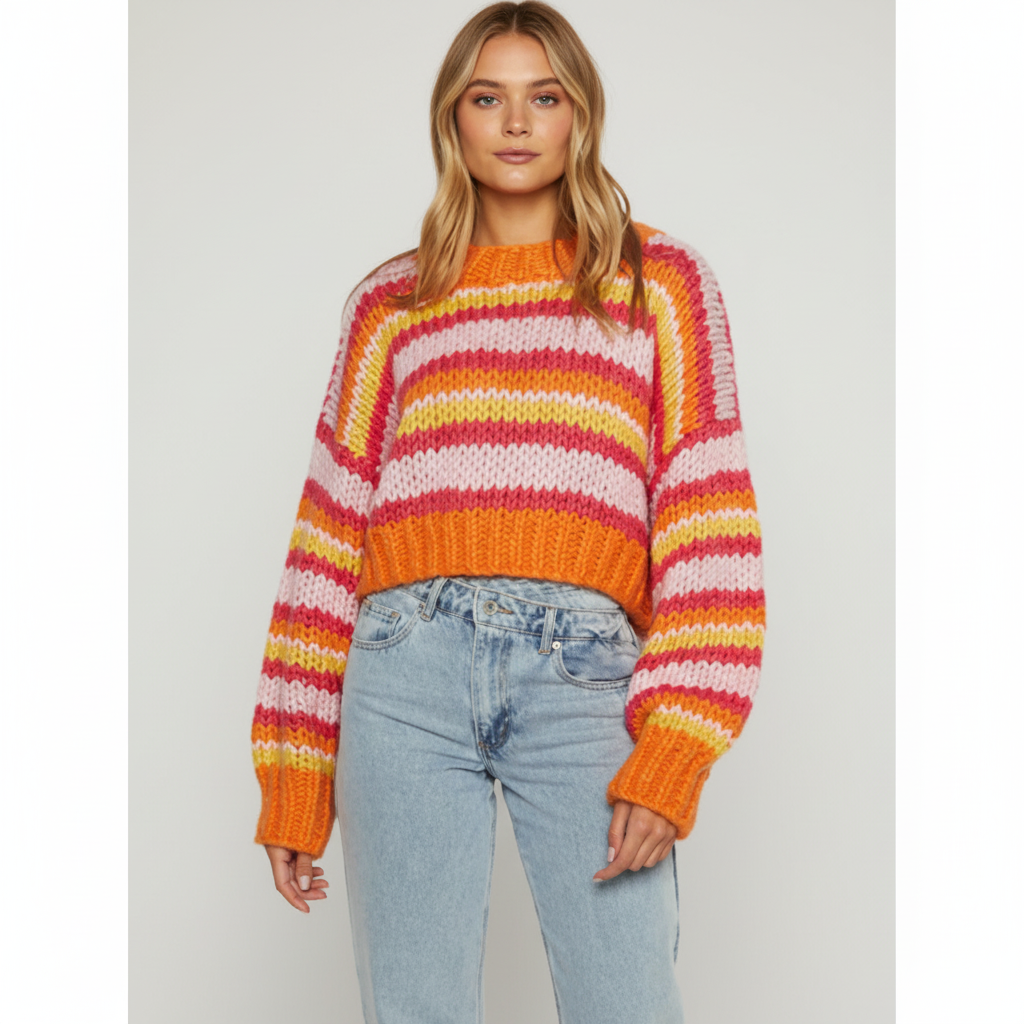 Gestreifter Strickpullover - Hannah