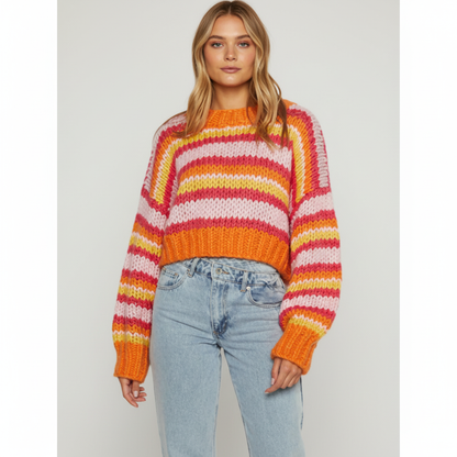 Gestreifter Strickpullover - Hannah