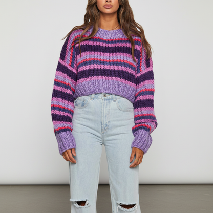 Gestreifter Strickpullover - Hannah