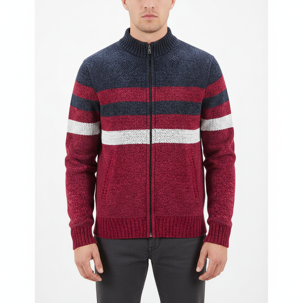 Gestreiftes Herbstvest - WarmKnit