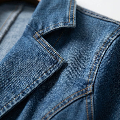 Gestructureerde Jeansblazer Met Revers Kraag - Rochelle