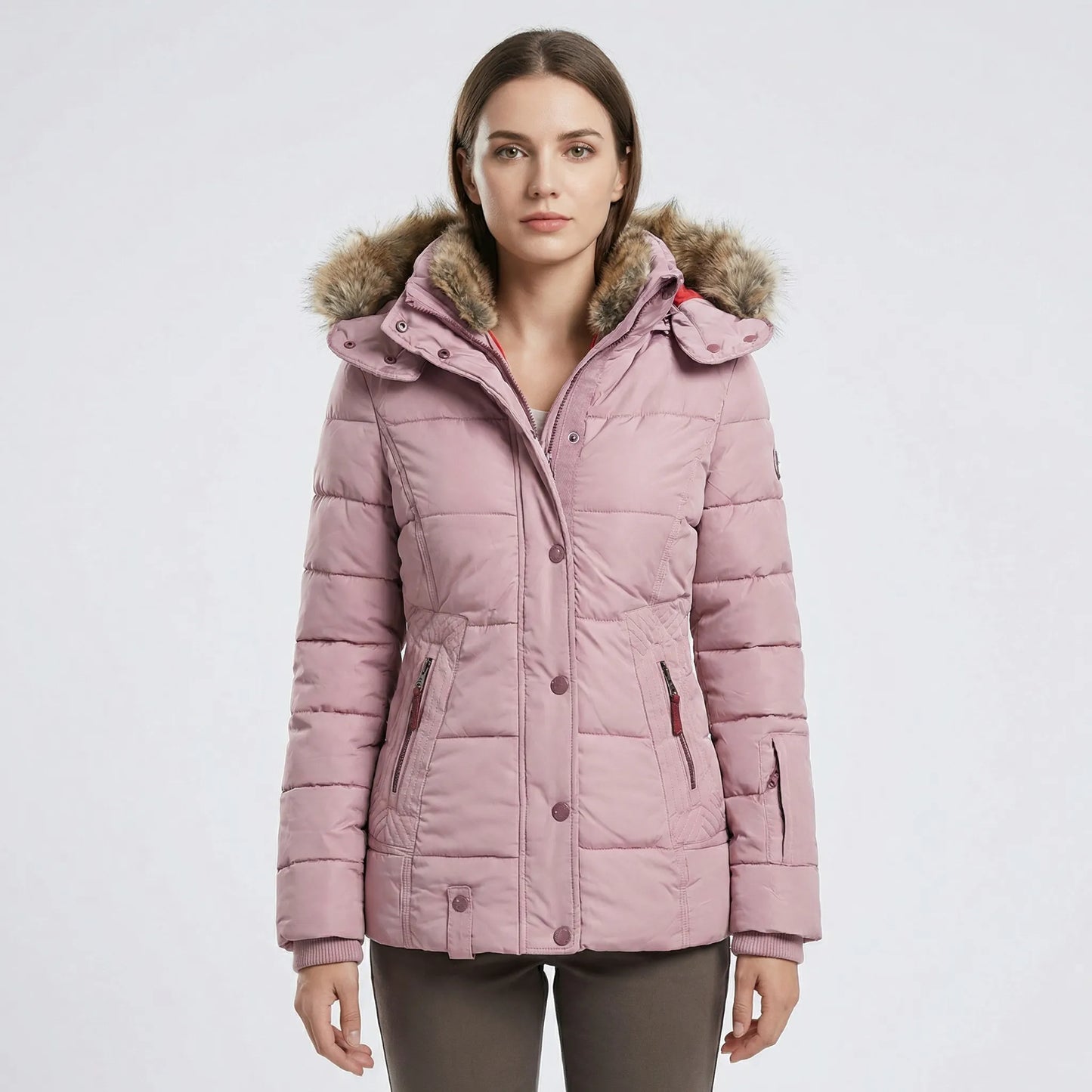 Gevoerde Winterjas Met Bontcapuchon - Sheryl