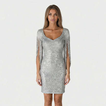 Glamouröses Partykleid Mit V Ausschnitt - Loreen