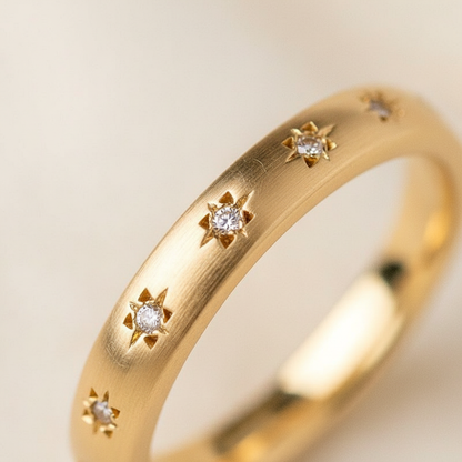 Goldfarbener Zirkonring - Elegantring 