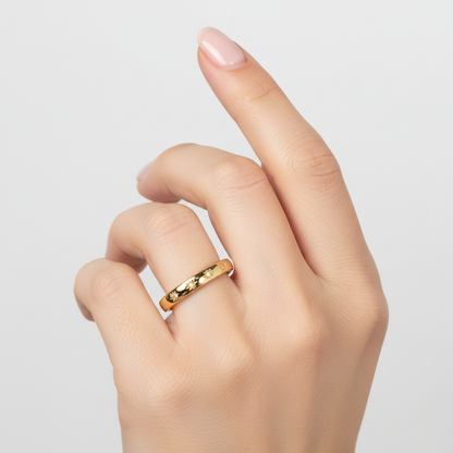 Goldfarbener Zirkonring - Elegantring 