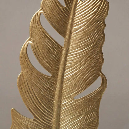 Gouden Bladsculptuur In Scandinavische Stijl - Folvenio