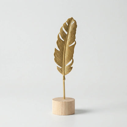 Gouden Bladsculptuur In Scandinavische Stijl - Folvenio