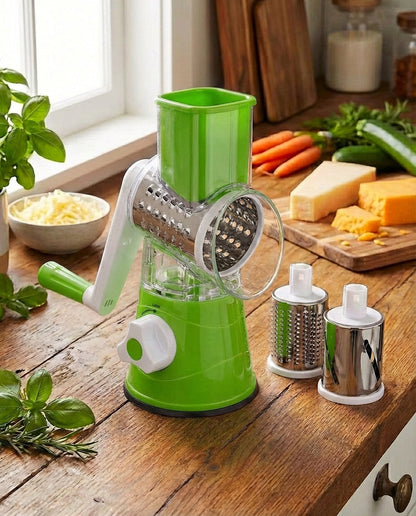 3-in-1 Rotary Vegetable Chopper with Suction Base and Interchangeable Drums 11