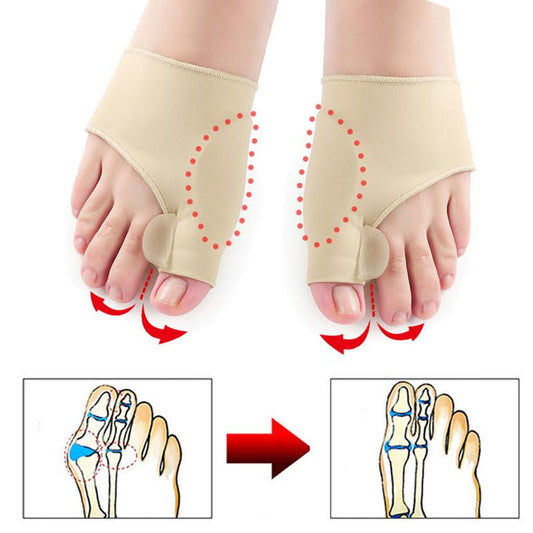 Beige Hallux-Valgus-Korrekturbandage für Zehen, Fußpflege, Schmerzlinderung, Orthopädie.