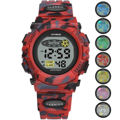 Wasserdichte digitale Kinderarmbanduhr mit LED-Display – Livano
