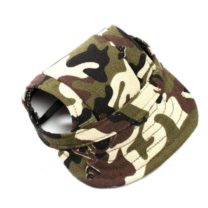 Camouflage-Hundemütze, Baumwolle, verstellbar, Outdoor-Haustierzubehör, Tarnmuster.