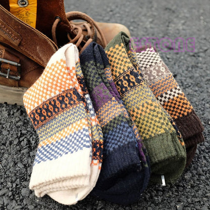 4er-Set Vintage-Herbstsocken – Nordlicht