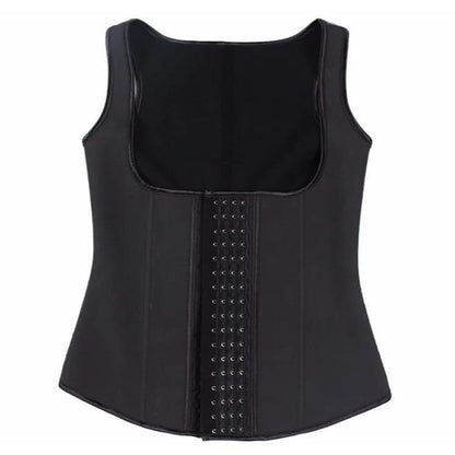 Schwarzes Neopren-Taillenmieder für Damen, formend, mit Hakenverschluss, Fitnessbekleidung.