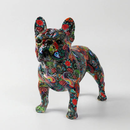 Handbeschilderd Bulldog-Beeldje In Graffitistijl - Frenzzo