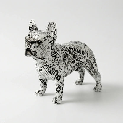 Handbeschilderd Bulldog-Beeldje In Graffitistijl - Frenzzo