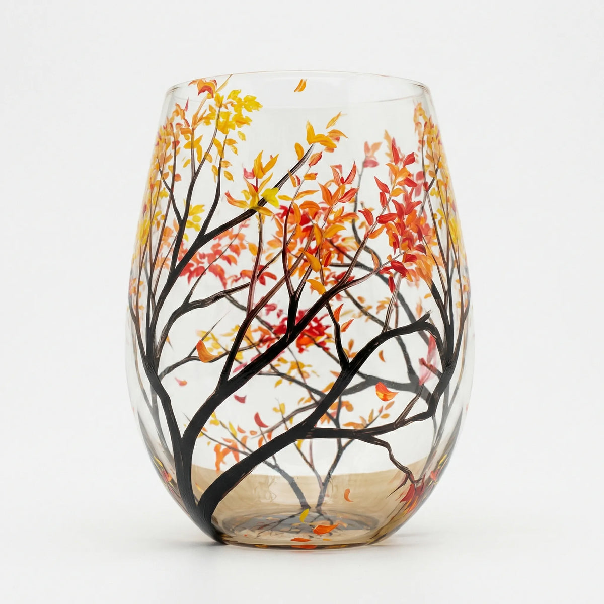 Handbeschilderd Wijnglas Met Natuurmotief - TreeGlass