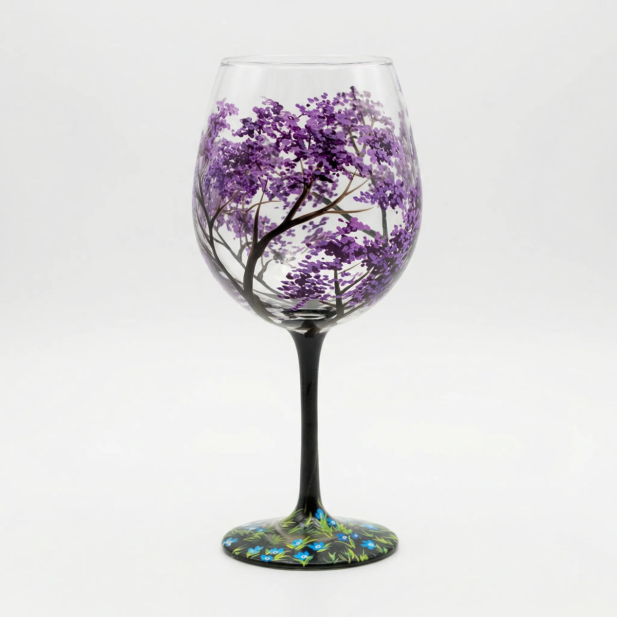 Handbeschilderd Wijnglas Met Natuurmotief - TreeGlass
