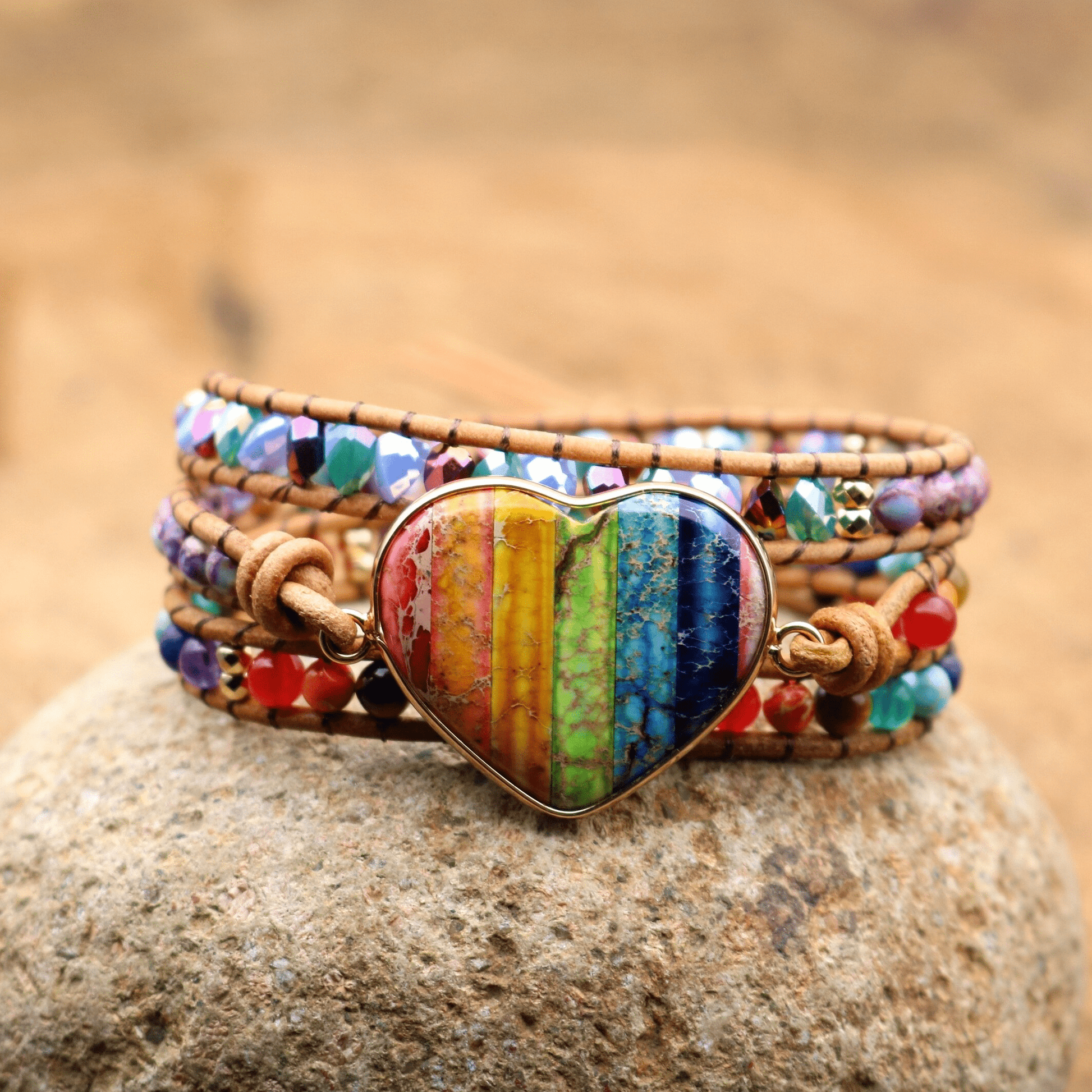 Handgefertigtes Wickelarmband - Heartlove 