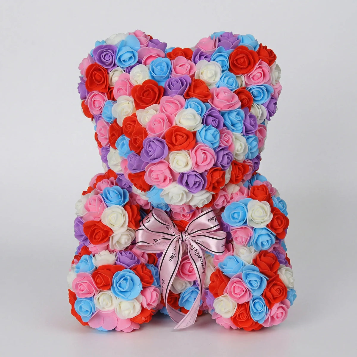 Handgemaakte Beer Van Kunstrozen - BloomBear