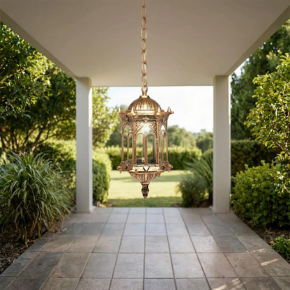 Hanging Lantern Pendant Light With Ornate Metalwork -  Lanthernis