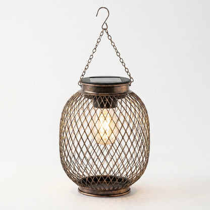 Hanging Solar Lantern With Mesh Cage -  Solantis