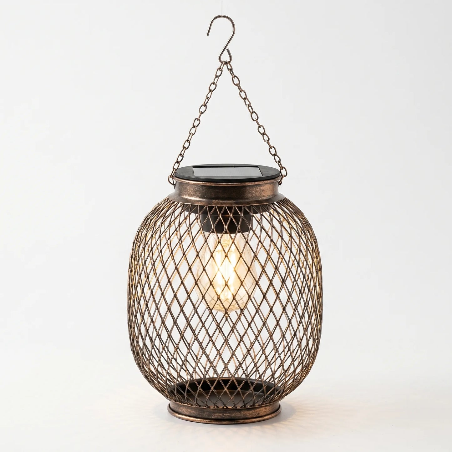 Hanging Solar Lantern With Mesh Cage -  Solantis