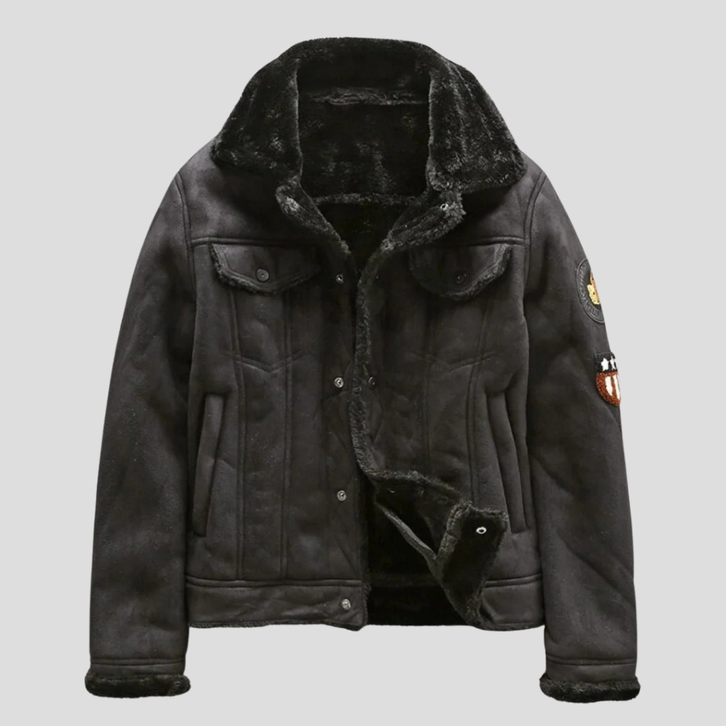 Herren-Bikerjacke Im Klassischen Stil - Mio