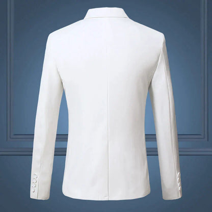 Herren Slim Fit Anzugjacke, weiß, elegant, Business Casual, große Größen, hochwertig.