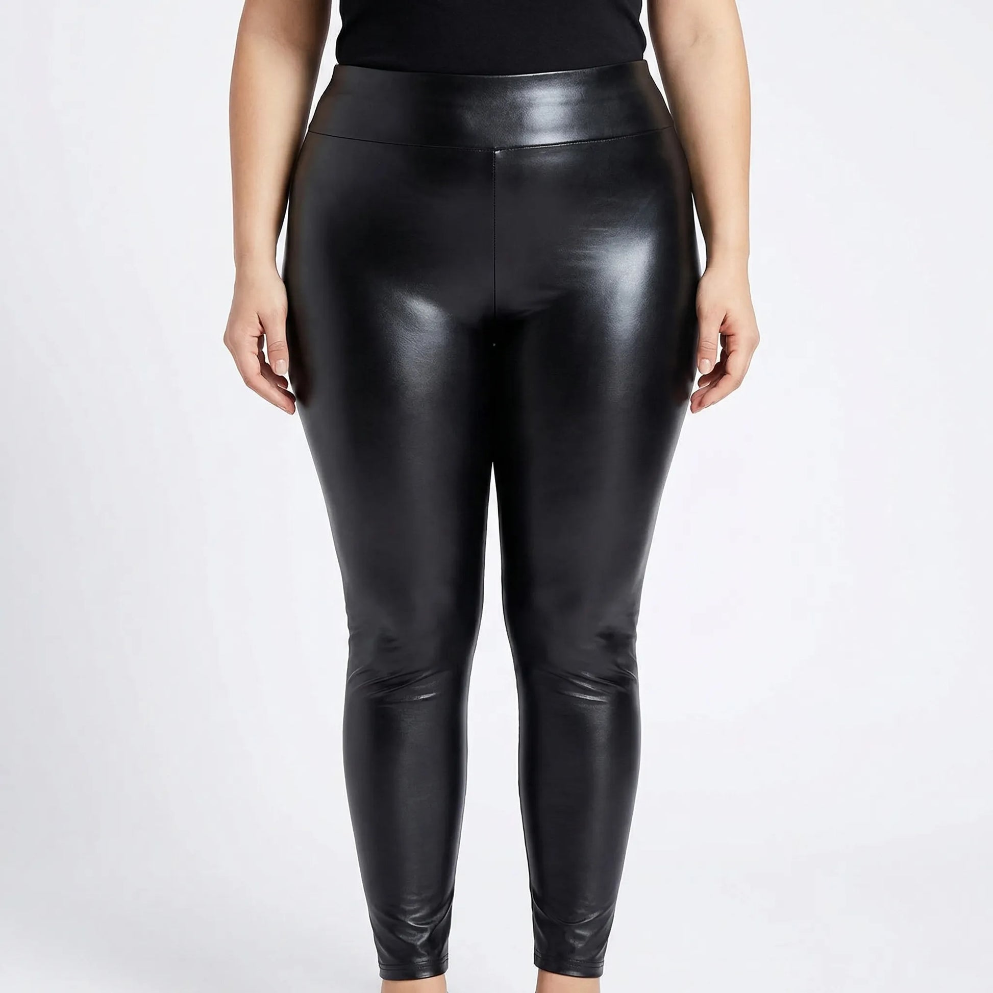 High-Waist Kunstleder-Leggings für große Größen - Lorena