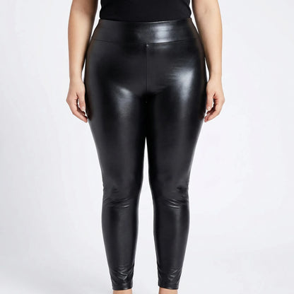 High-Waist Kunstleder-Leggings für große Größen - Lorena