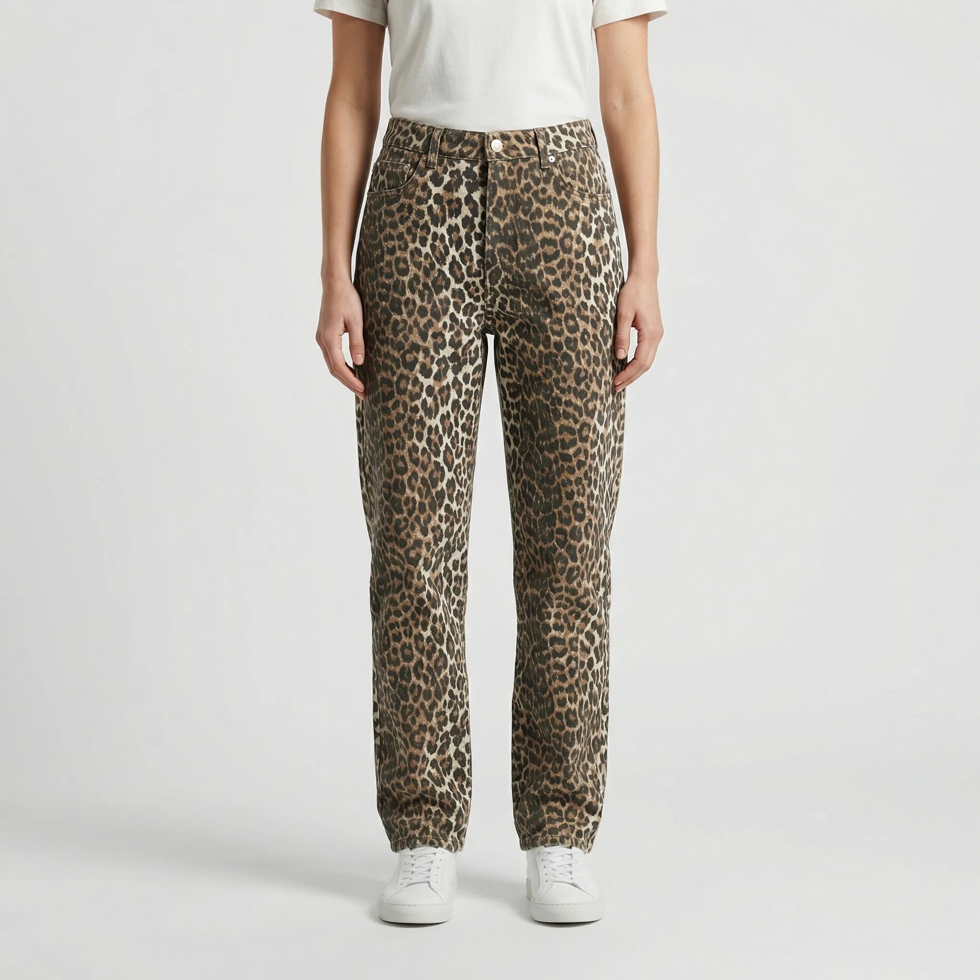 Hochgeschnittene Jeans Mit Leopardenmuster - Candice