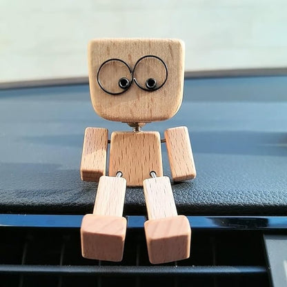 Wooden Rocking Figure Decor with 12 Interchangeable Faces 4