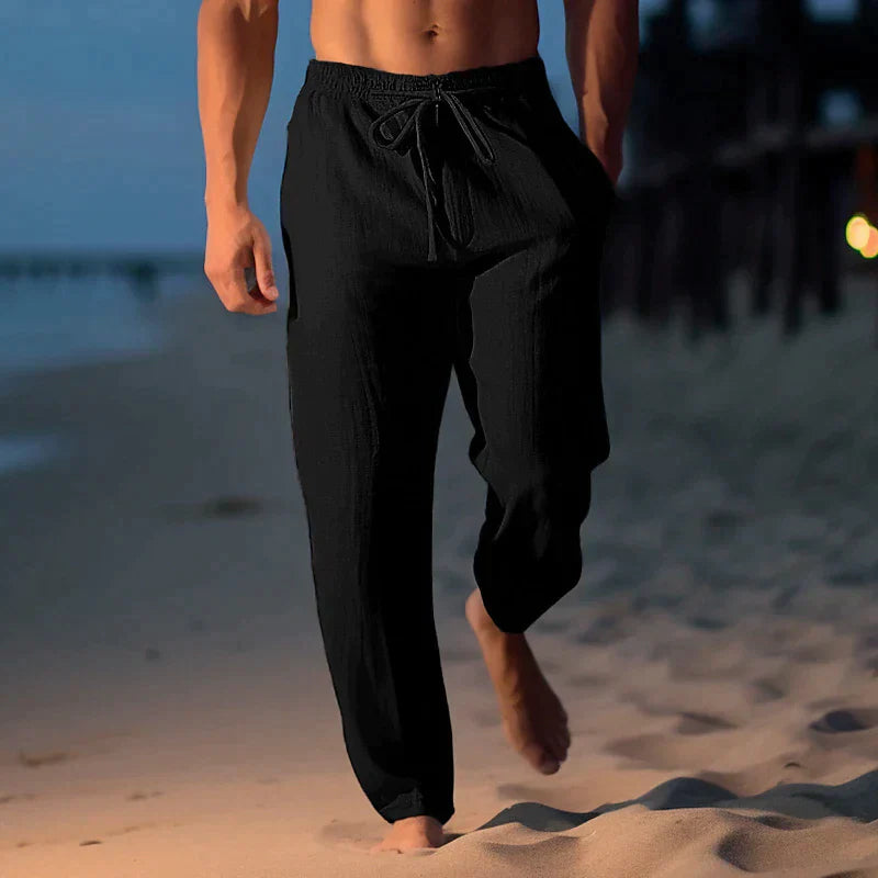 Herren-Leinenhose mit verstellbarem Bund – Jules