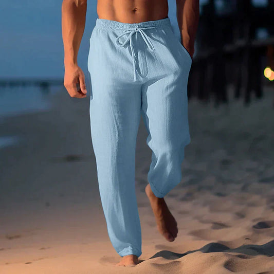 Herren-Leinenhose mit verstellbarem Bund – Jules